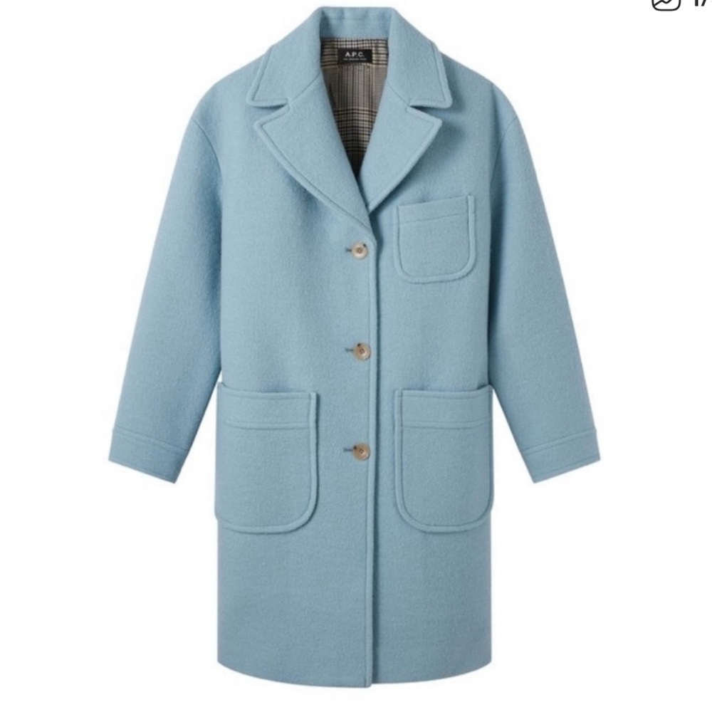 A.P.C. Nina Sky Blue Wool Coat XS or Small